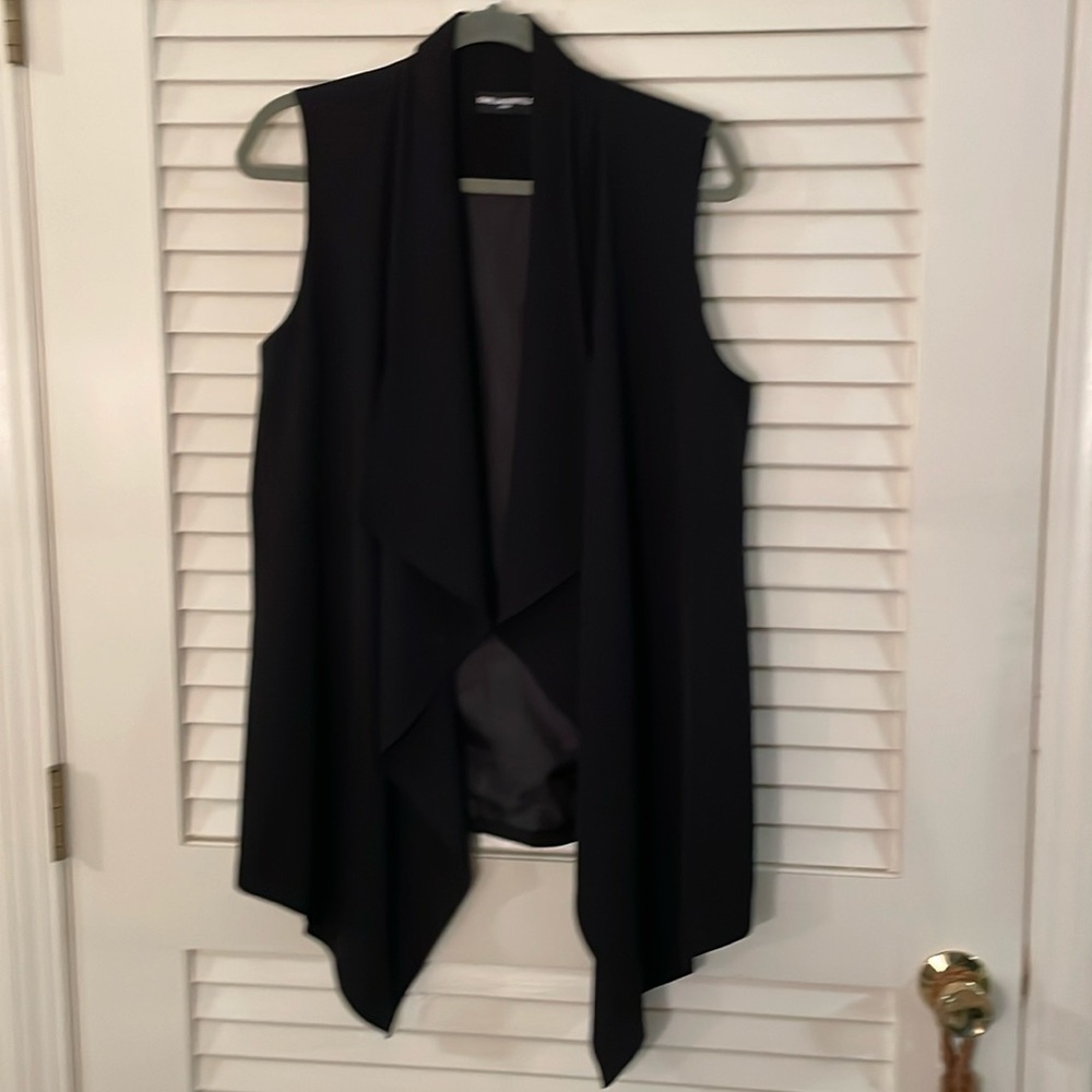 Karl Lagerfeld Black Open Draped Vest